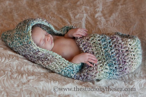 Hooded Crochet Cocoon