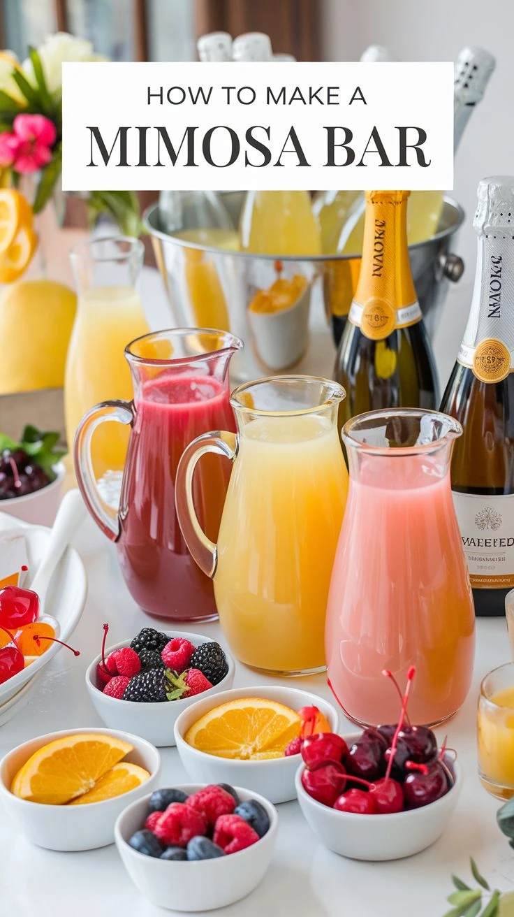 Mimosa Brunch Ideas That Will Wow Your Guests 🥂🍊From DIY mimosa bars to delicious brunch pairings, this guide has everything you need for the ultimate bubbly brunch celebration! 🍾✨ #BrunchIdeas #MimosaParty #CocktailDrinks