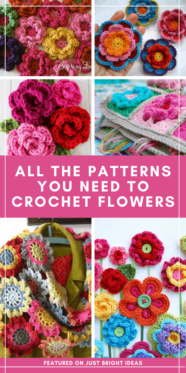 oh my! If you want to know how to crochet a flower these patterns will show you! And so gorgeous! Perfect for mother's day gifts and home decor!