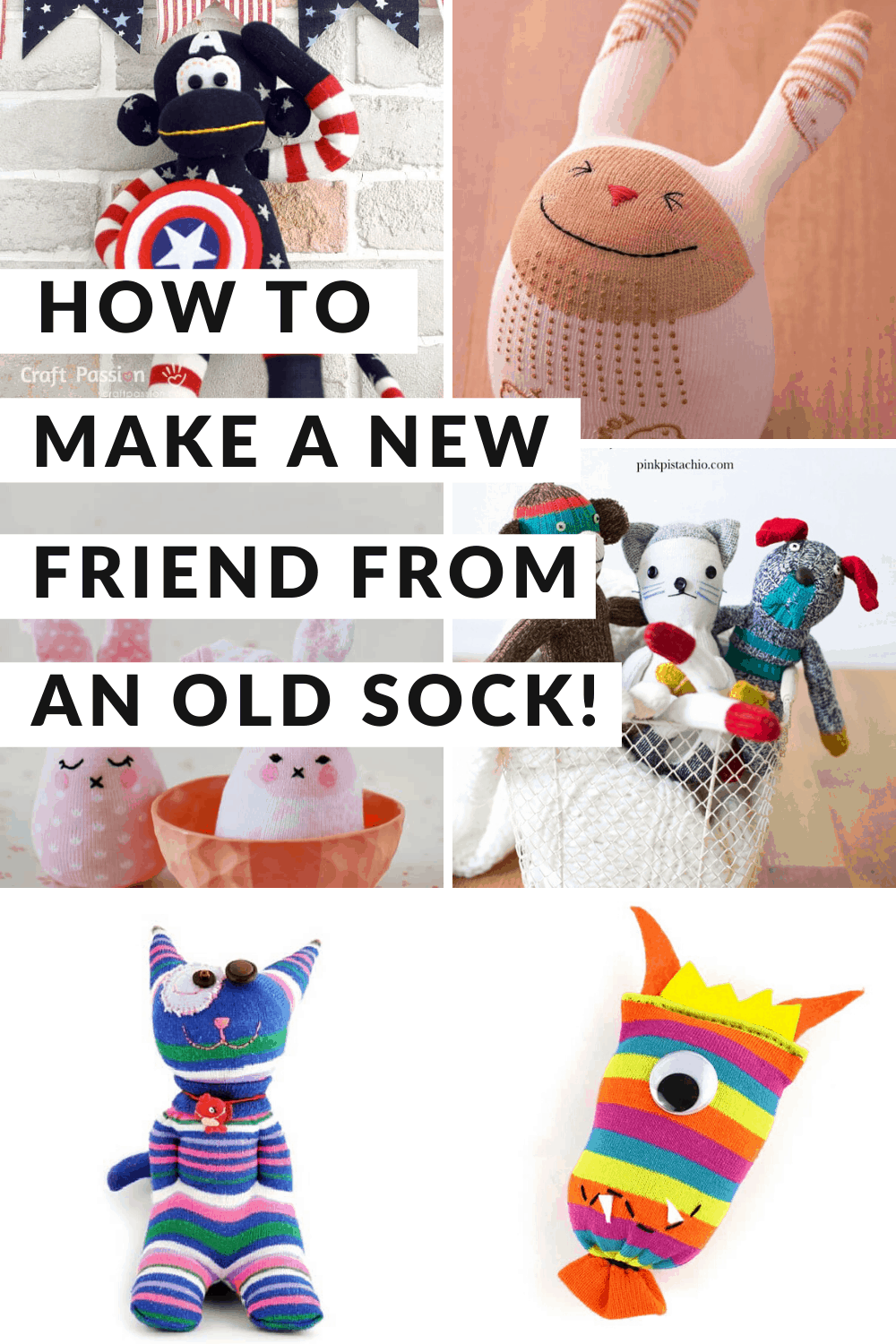 Find out how to make an adorable sock plushie or two - that make great playmates for your kids!