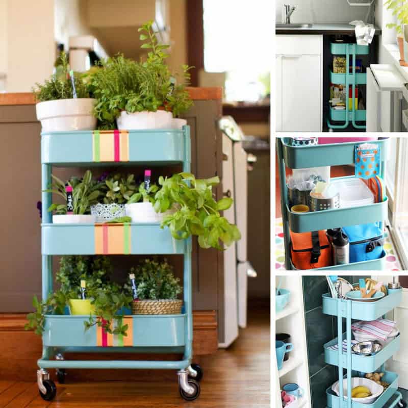 So many genius uses for the IKEA Raskog cart in the kitchen!