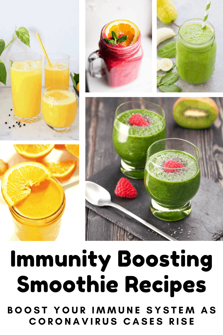 These immunity boosting smoothie recipes are just what you need to help your body stay healthy during cold and flu season #flu #immunitybooster #smoothies