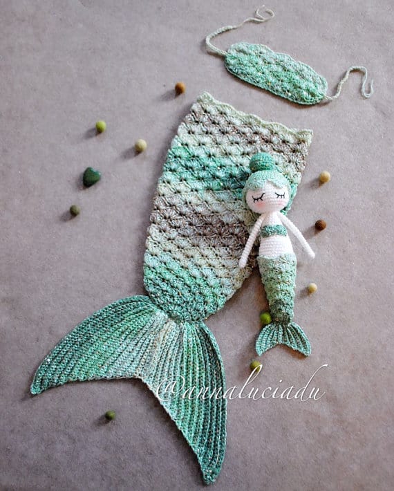 Infant Mermaid Crochet Pattern with Mermaid Doll