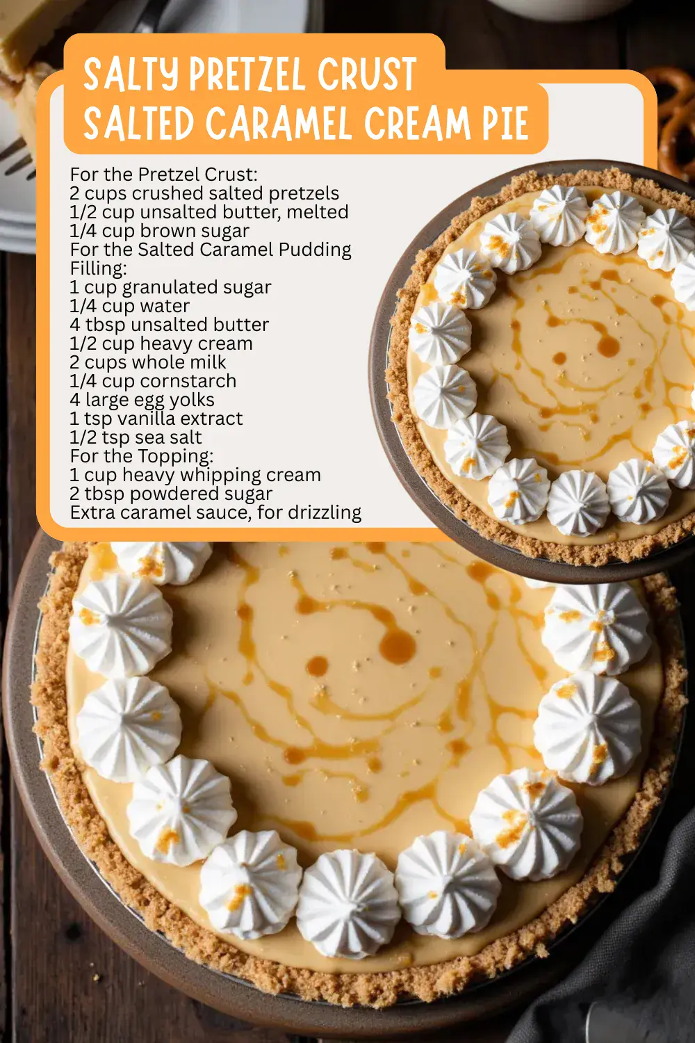 Who doesn’t love a dessert that hits every craving at once? Sweet, salty, crunchy, and oh-so-creamy, this pie features a buttery pretzel crust filled with silky caramel pudding and topped with whipped cream and caramel drizzle. Perfect for potlucks or anytime you want a showstopper! Try this recipe