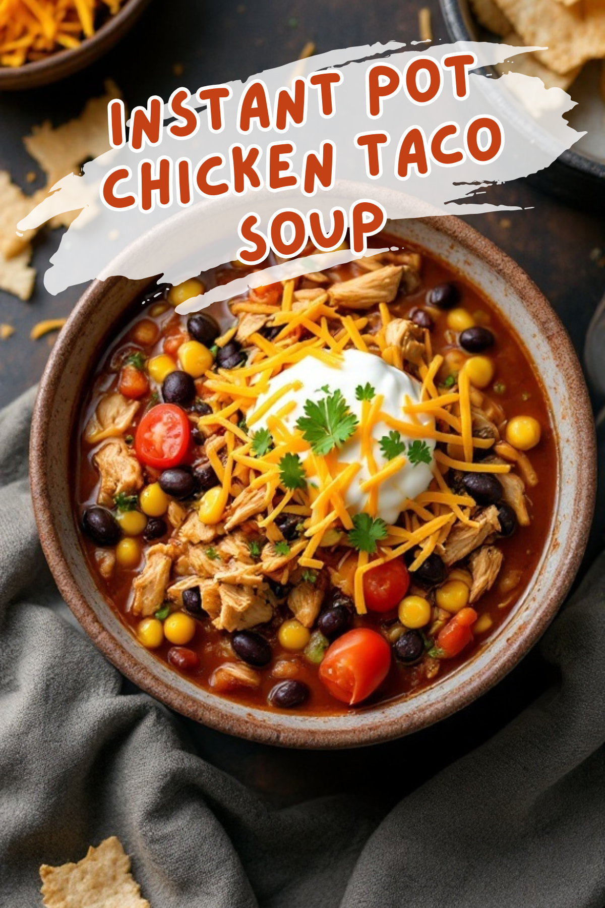 This Chicken Taco Soup is a cozy meal perfect for any night of the week. With tender chicken, black beans, corn, and a medley of spices, it packs a flavorful punch. Top it off with cheese and sour cream for an extra creamy touch!