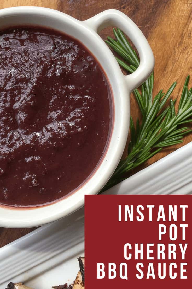 This homemade Instant Pot Dark Cherry BBQ sauce is sure to become a family favourite during cherry season!