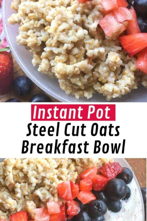If you're looking for a low sugar, gluten-free breakfast to get everyone's day off to a great start you cannot go wrong with these Instant Pot Steel Cut Oats Breakfast Bowls .
