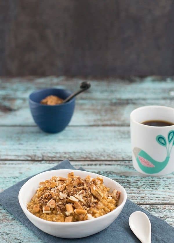 Instant Pot Vegan Pumpkin Coffeecake steel-cut oatmeal