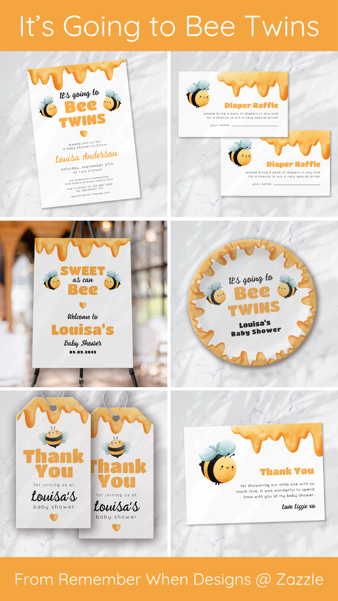 Double the sweetness, double the fun! 🐝🍯 Celebrate two little bundles of joy with an adorable bee-themed baby shower for twins. From honeycomb decorations to buzzing treats, this charming theme is full of cute details to make the day extra special. Get inspired with ideas for décor, desserts, and party favors! #BeeBabyShower #TwinBabyShower #SweetAsCanBee