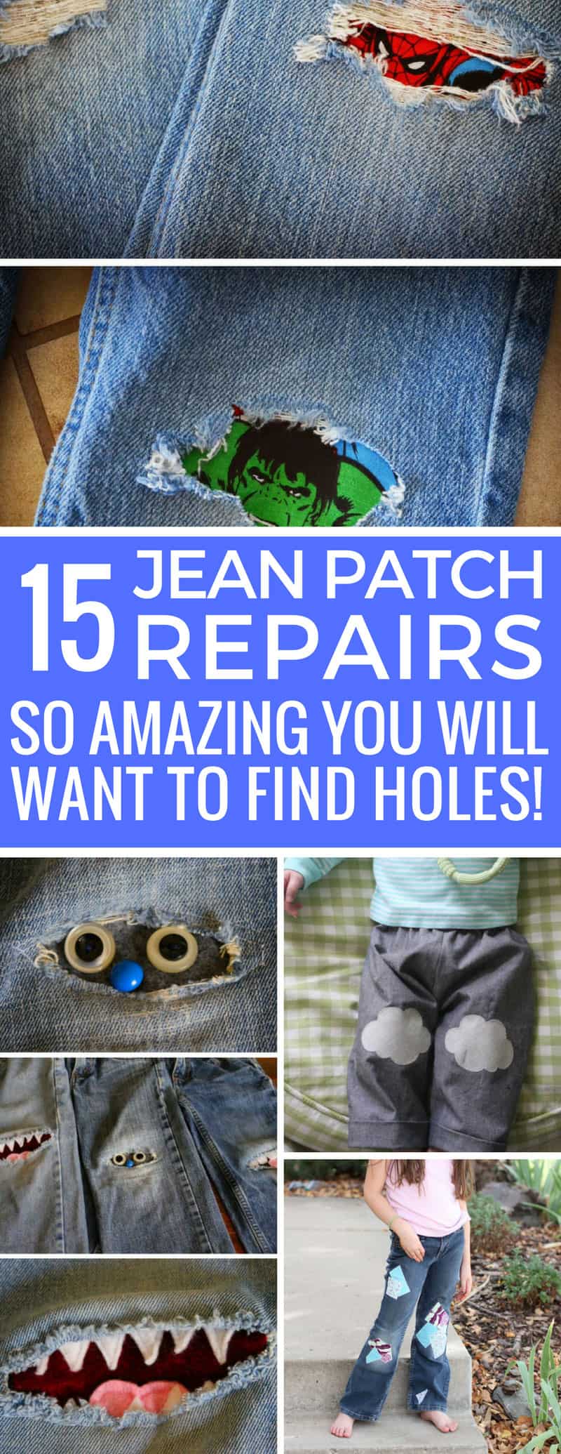 Wow - these jean patch repair ideas are so cool my kids might finally let me fix their jeans!