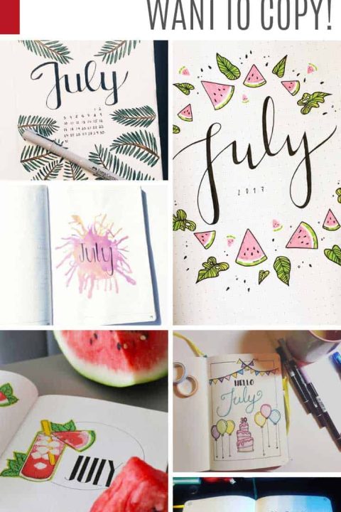 So many fabulous July cover page ideas you need in your BUJO or planner! #bulletjournal