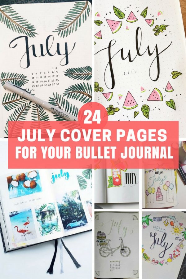 July Cover Pages for Your Bullet Journal