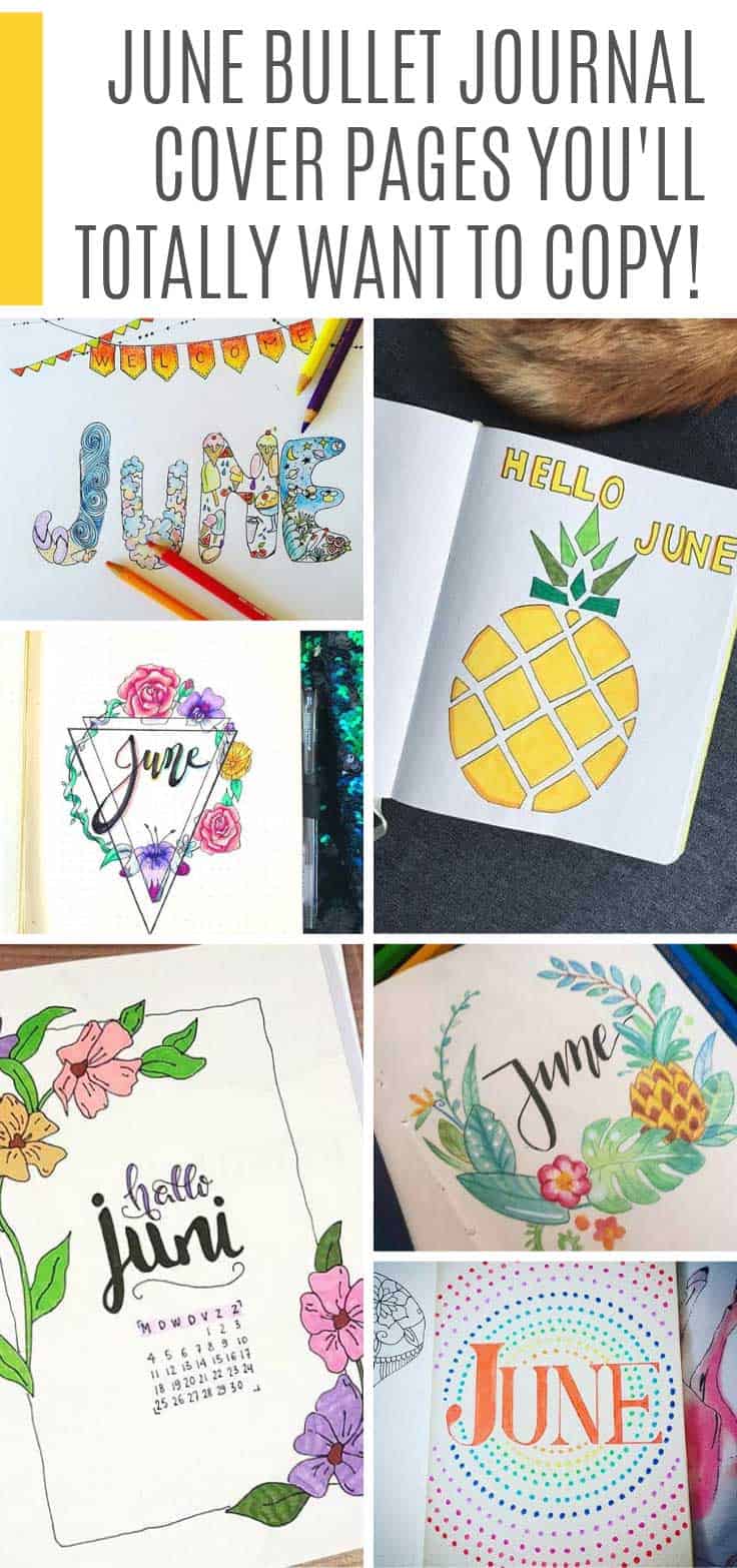 Check out these June bullet journal cover pages. Perfect for welcoming summer in your BUJO!