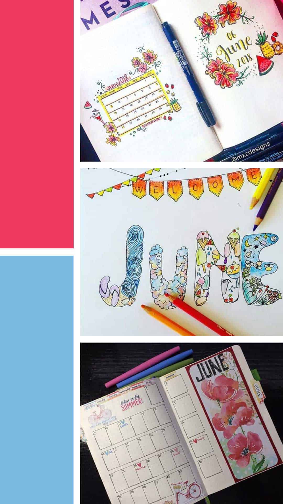 Need inspiration for your title page? This collection of June cover page ideas for your bullet journal is just what you need. Include plan with me videos too!