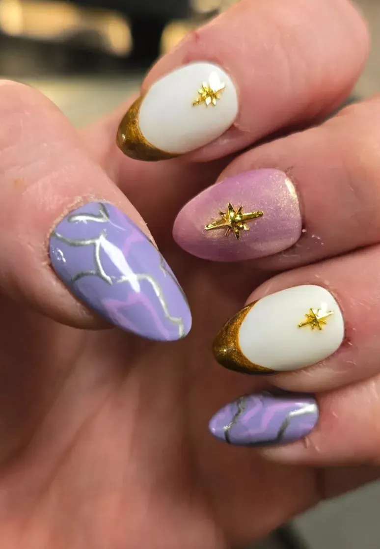 Soft lavender meets gold accents for a more wearable take on the theme. Perfect for fans who want a touch of magic without going full demon mode.
