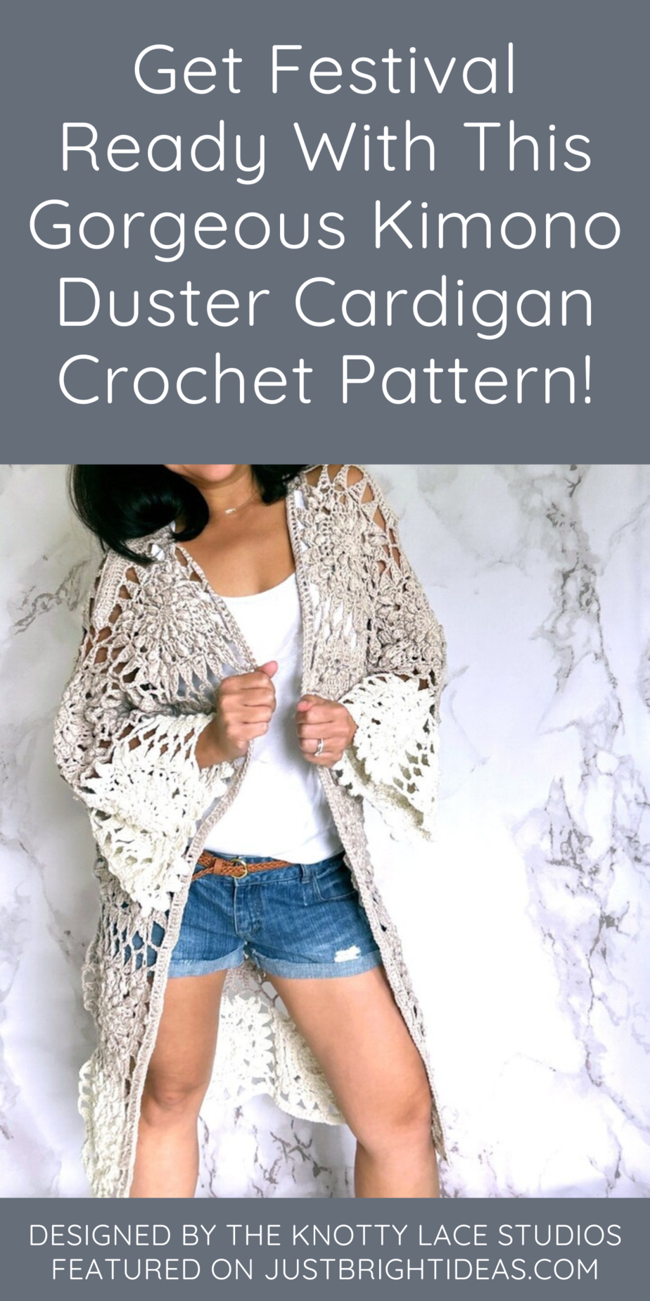 Get festival ready with this gorgeous kimono duster cardigan free crochet pattern