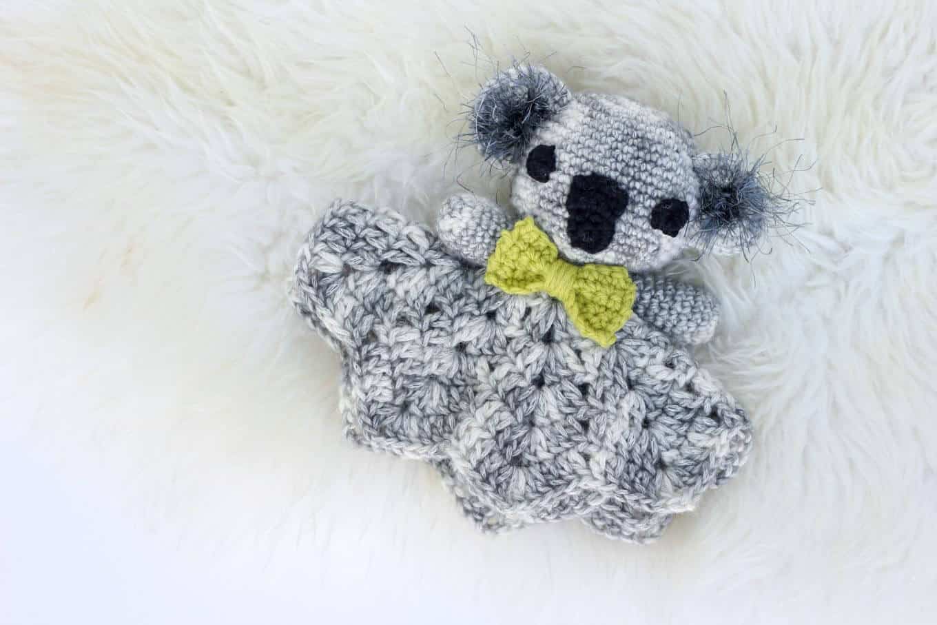 Koala Lovey Blanket Free Crochet Pattern