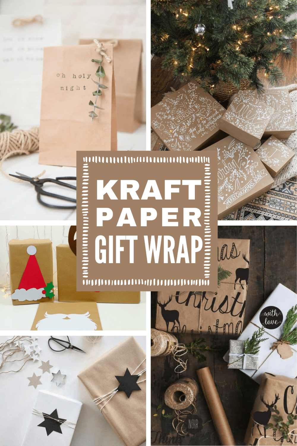 Forget store bought paper this year - you can make your gifts look extra special with a roll of kraft brown paper and a bit of imagination! #christmas #giftwrap #wrappingpaper #kraftpaper