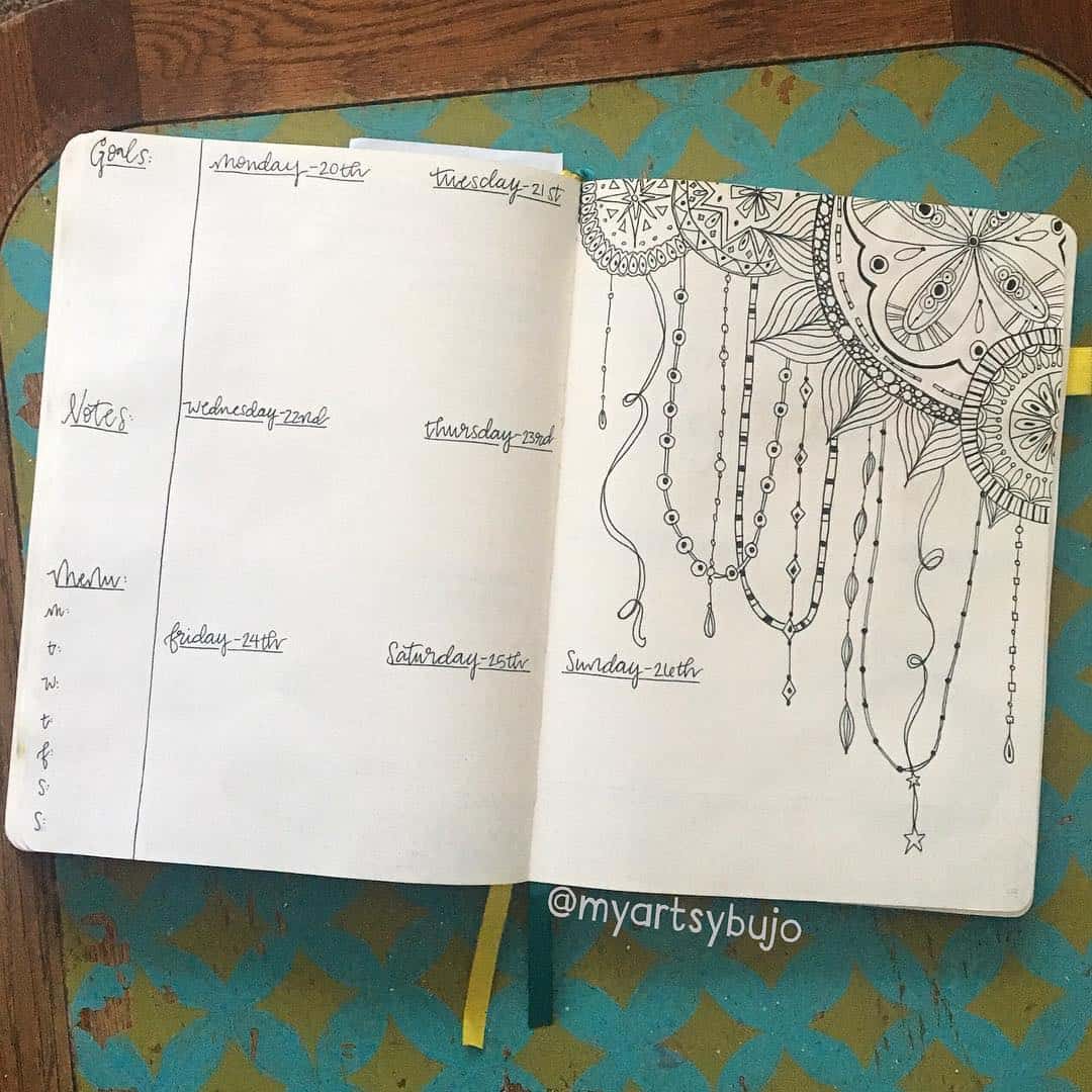 Dreamcatcher Bullet Journal Printable ⋆ aerialovely