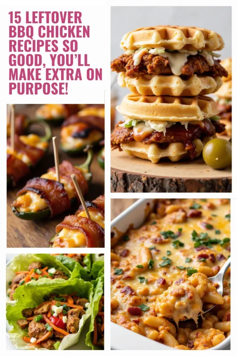 Wondering what to do with leftover BBQ chicken? These easy recipes using BBQ chicken will turn leftovers into amazing meals—like creamy mac and cheese bake, spicy jalapeño poppers, fresh lettuce wraps, cheesy flatbread, and more! Perfect for busy families looking for BBQ leftovers recipes that are quick, delicious, and kid-approved. Discover the best ways to make meals with BBQ chicken today!