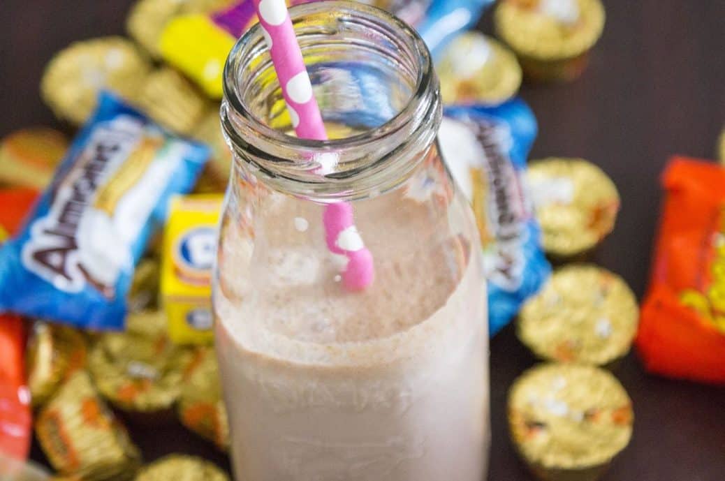 Chocolate Mashup Milkshake - this is a super easy way to use up any leftover candy bars!