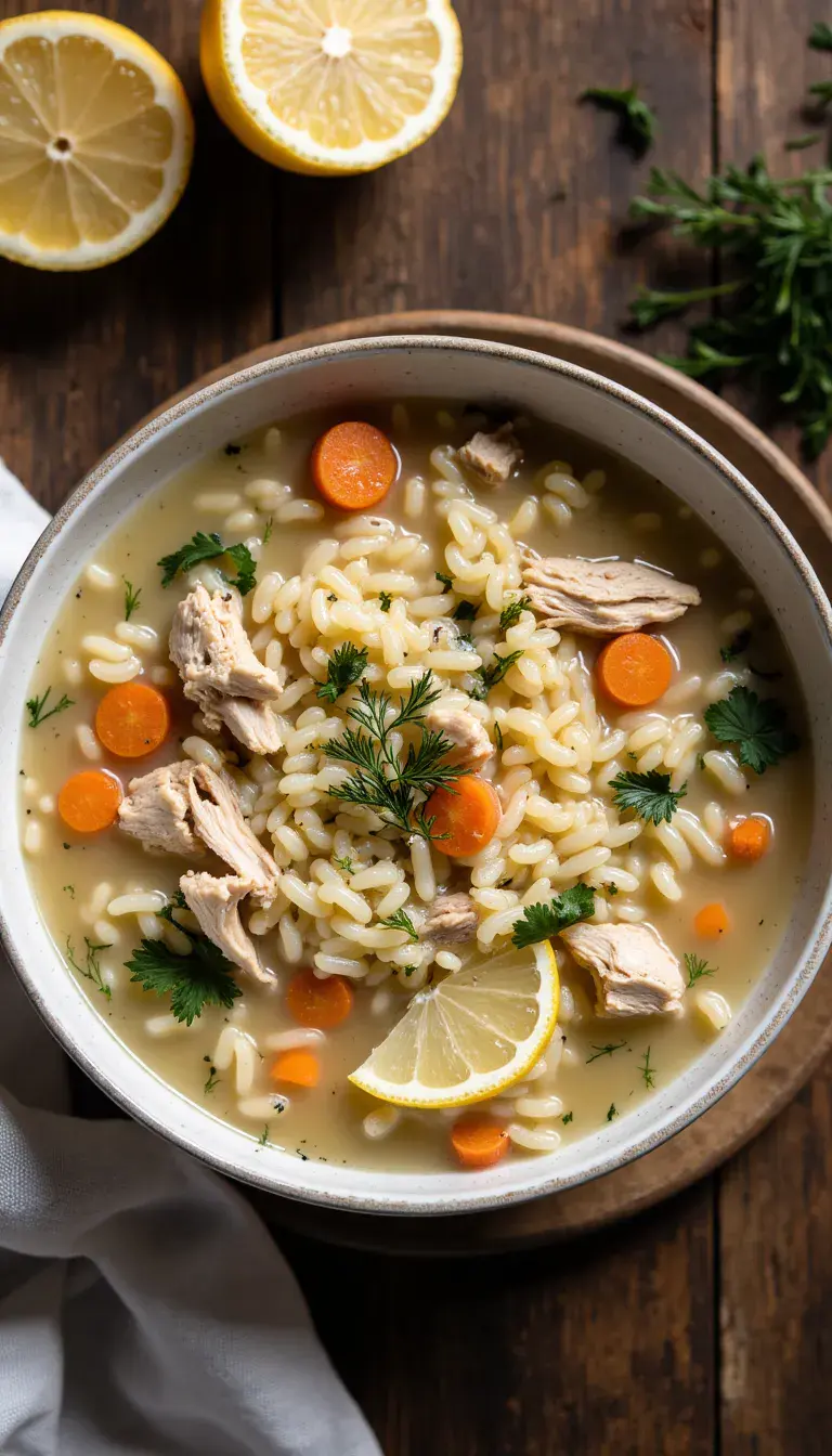 Tender chicken, orzo, fresh dill, and zesty lemon come together in this cozy, vibrant soup—perfect for any night of the week. #souprecipes #easymeals #greekinspired