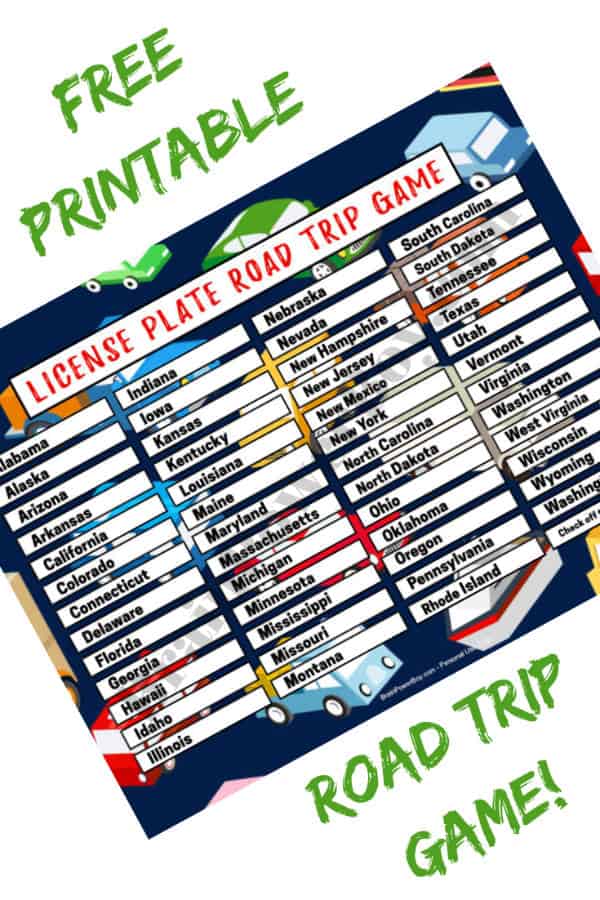 Entertain your kids on your next road trip with this free license plate game you can print out and play! #roadtrip