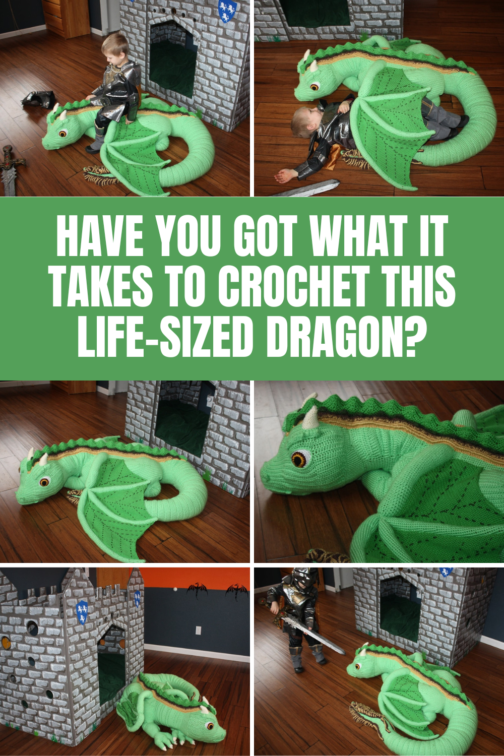 This is the baby dragon crochet pattern that puts all others in the shade! He's life sized and your kids will go crazy over him!