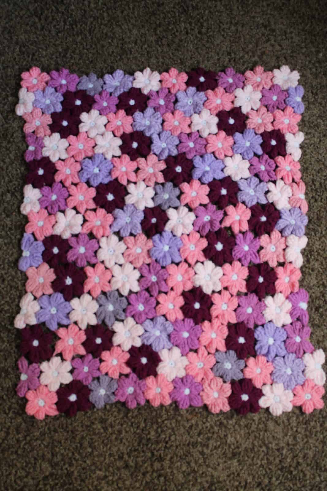 Lilac Purple Baby Blanket Flowers