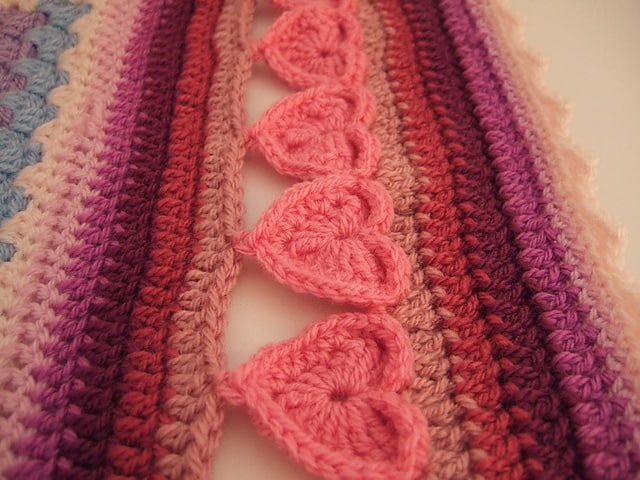 Line of Hearts Crochet Edging