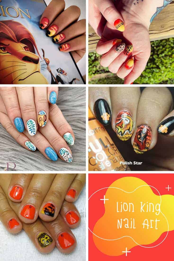 These Lion King nail art ideas are AMAZING! #lionking #disney #nailart