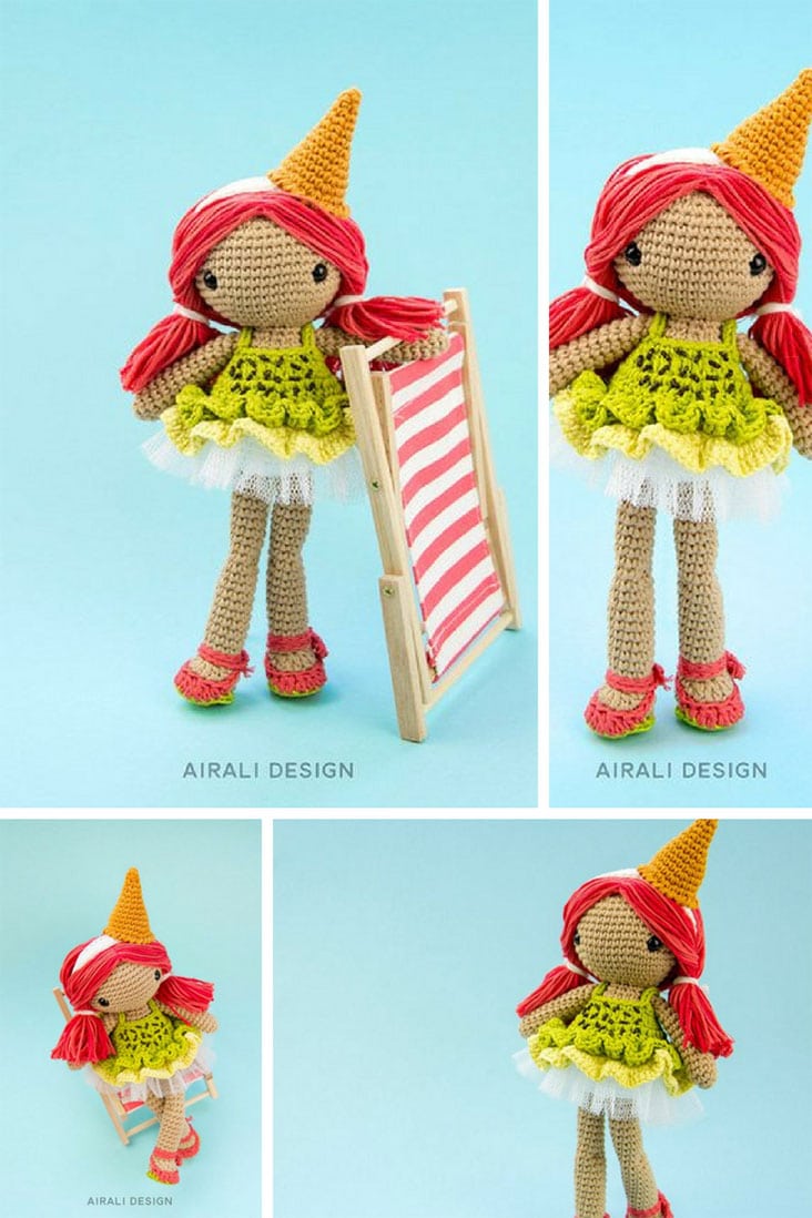 Lorena the ice-cream doll _ amigurumi crochet pattern