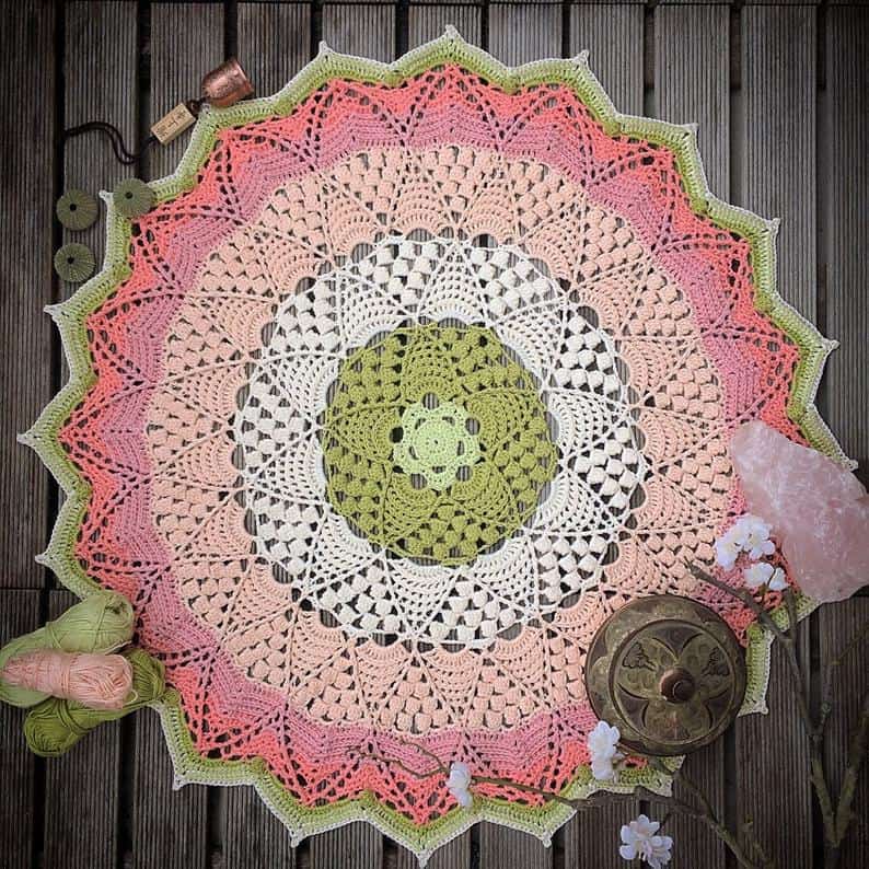 Lotus & Blossom Mandala Crochet Pattern