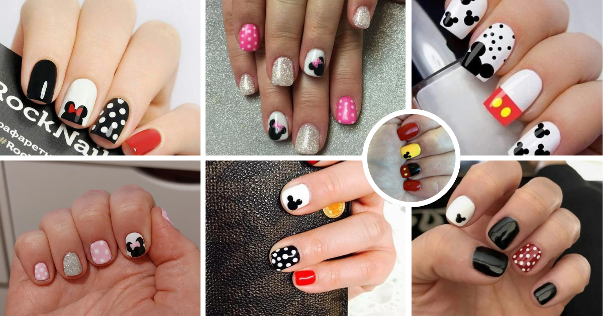 🖤🎀 Create the cutest Minnie and Mickey Mouse nails for a magical touch! From simple polka dots to glittery accents, these Disney manicure ideas are perfect for short nails. 💫 #MickeyInspiredNails #MinnieAndMickeyMouseNails #DisneyMinnieNails