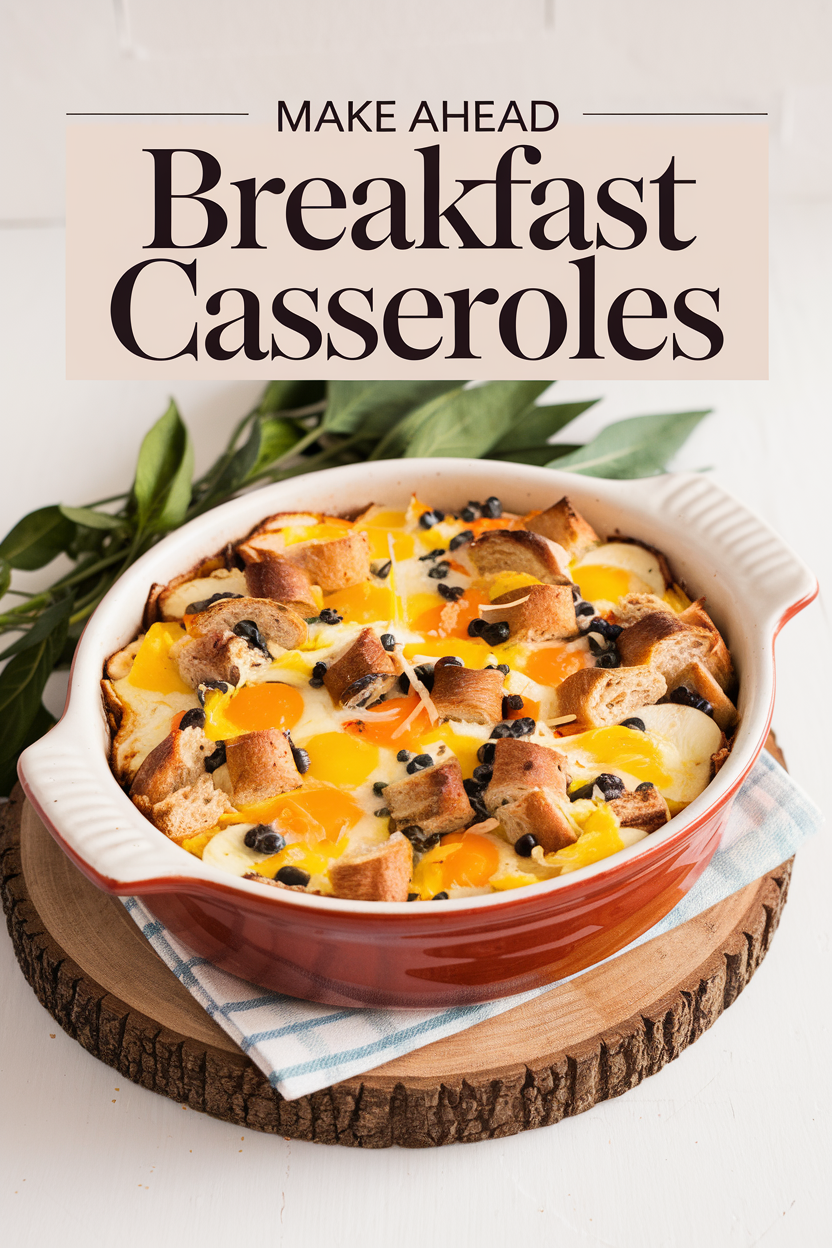 Simplify your holiday mornings with make-ahead breakfast casseroles! Perfect for a cozy Christmas morning or a big family brunch. Prep now, relax later! #ChristmasCasseroles #HolidayMeals