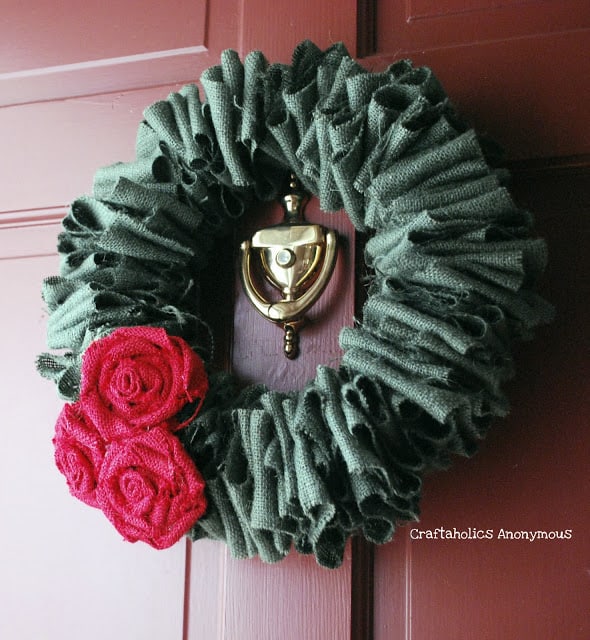 Make Burlap Wreath Christmas 2