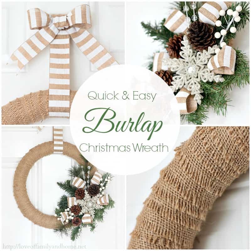 Make Burlap Wreath Christmas 6