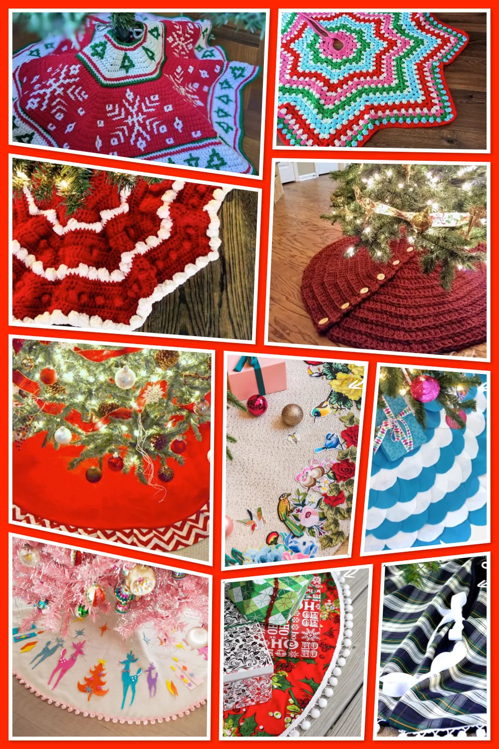 Add a personal touch under the tree with these DIY Christmas tree skirt ideas! Whether you love to sew, prefer a no-sew shortcut, or want to crochet something festive, these creative patterns have something for every holiday crafter. 🎁✨ #DIYTreeSkirt #ChristmasCrafts #SewOrCrochet