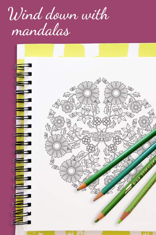 Coloring and journaling can help your mind rest which leads to a better night's sleep. Each evening color in one of the beautiful mandalas while you reflect on your day, you can then write your thoughts down on the dot grid journal page.