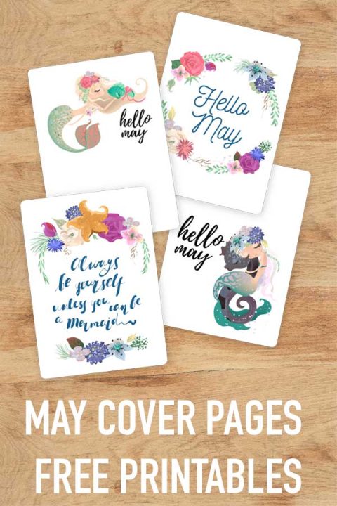 Channel your inner mermaid next month with these fabulous free bullet journal May cover page printables! #bulletjournal #printables