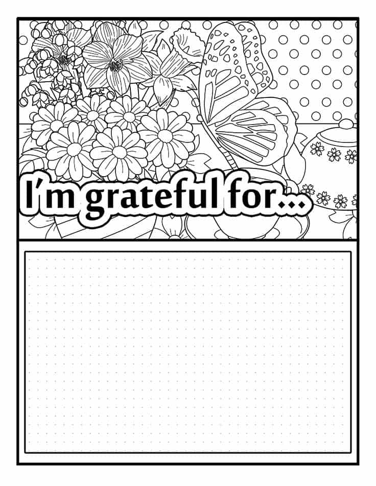 I'm grateful for gratitude coloring page