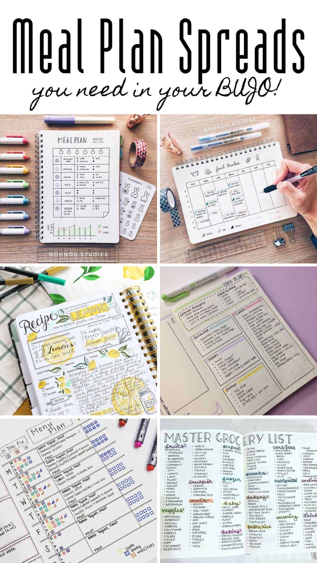 Bullet Journal Meal Plan Ideas To Keep You Organized And Well Fed 