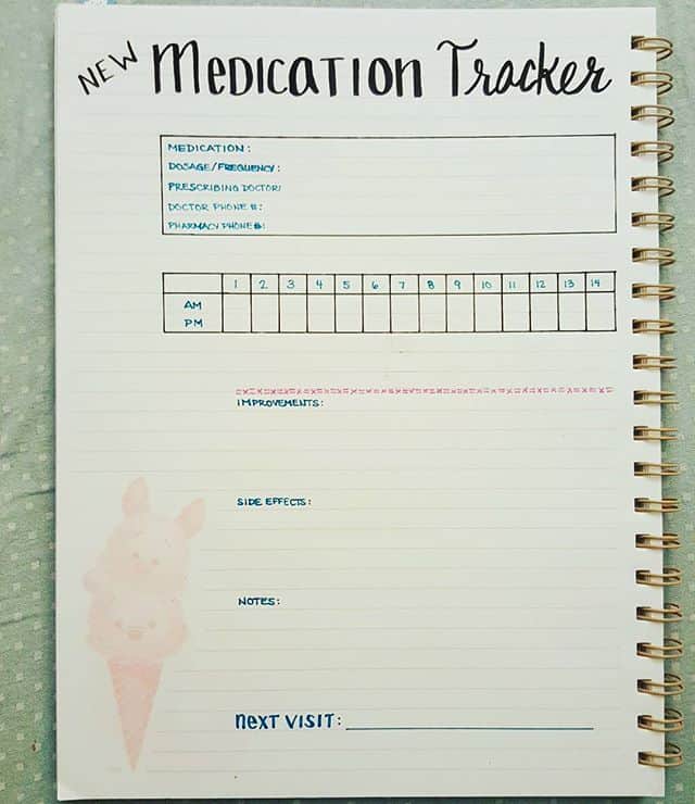 Medication Tracker Bullet Journal