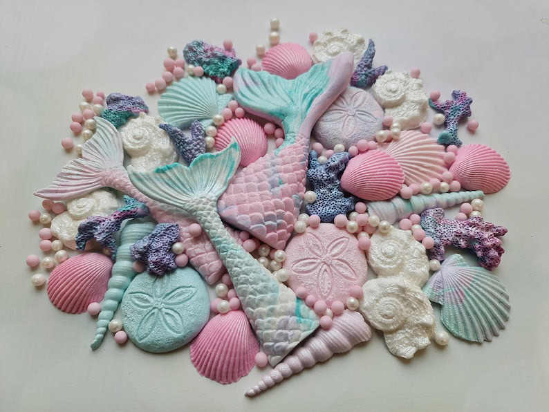Shop Etsy for sugar mermaid cake decorations