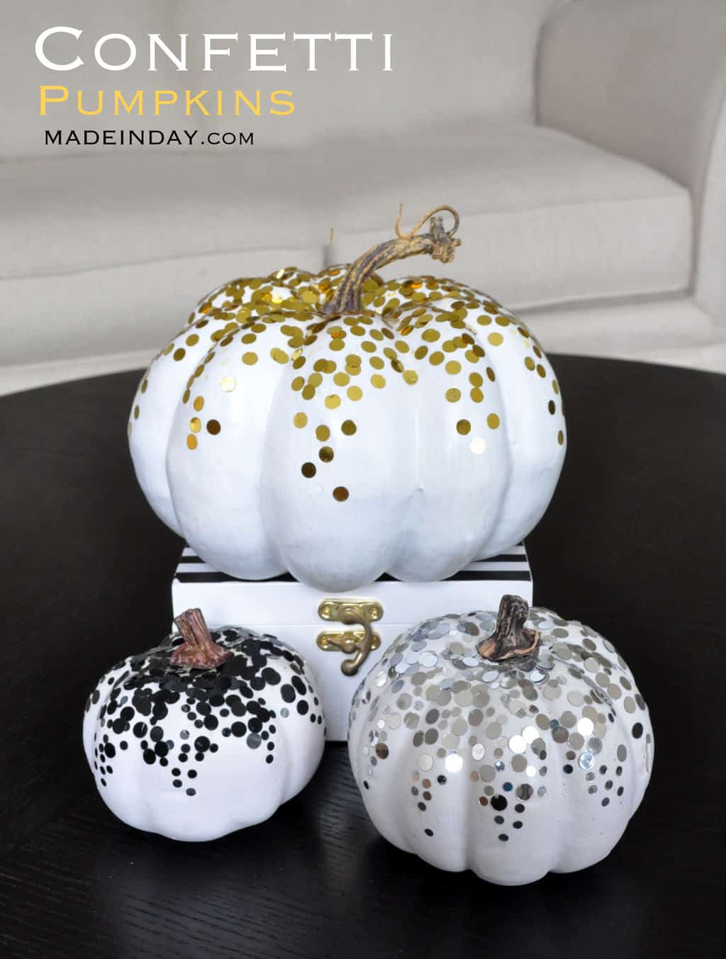 Metallic Confetti Pumpkin DIY