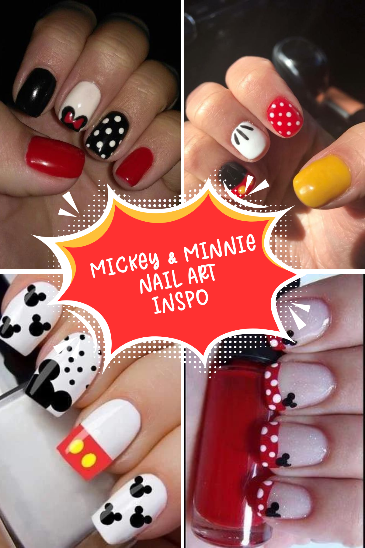 💅 Ready to level up your Disney vacation look? Check out these easy Minnie Mouse nails that will make your hands stand out! 🎠🌟 #SimpleMinnieMouseNails #MickeyMouseShortNails #MinnieMouseNailsDesigns