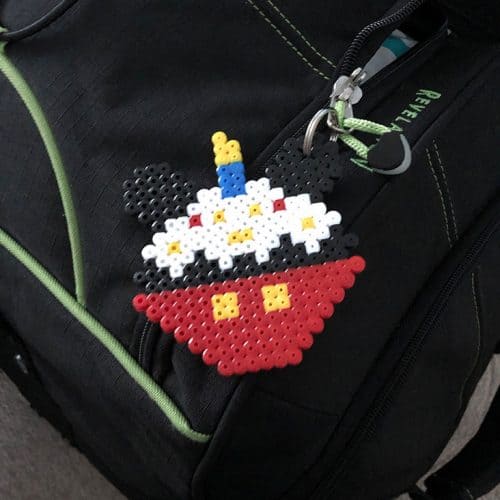 Disney Perler Bead Keychain Ideas {Cute cupcakes inspired by Mickey and
