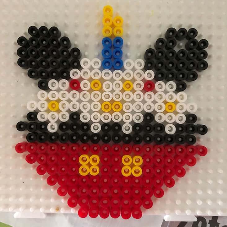 Mickey Mouse Cupcake Perler Bead Pattern