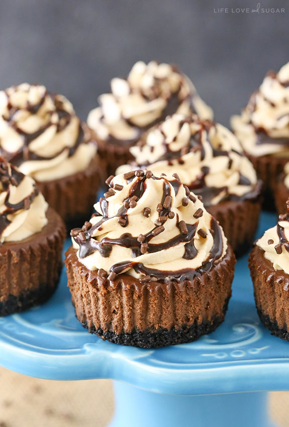 These yummy mini cheesecakes bake right in the cupcake pan so there is no need for a pesky water bath!