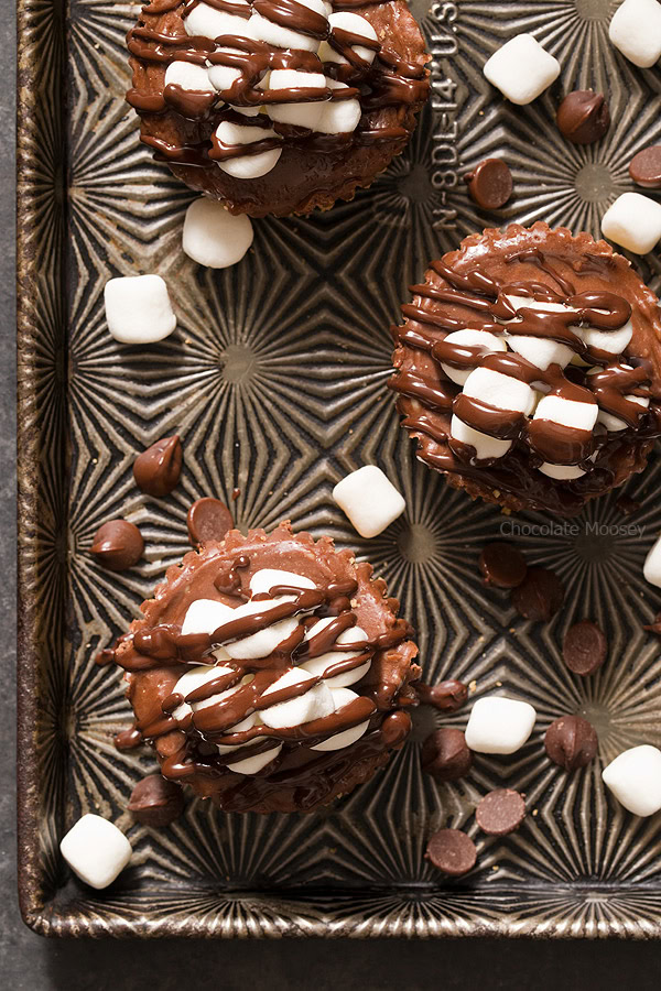 Combine Chocolate batter with mini marshmallows and chocolate drizzle and you